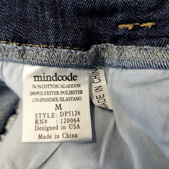 Mindcode Shorts Womens Medium Blue Denim High Rise Skinny Button Front Pocket - Picture 6 of 13
